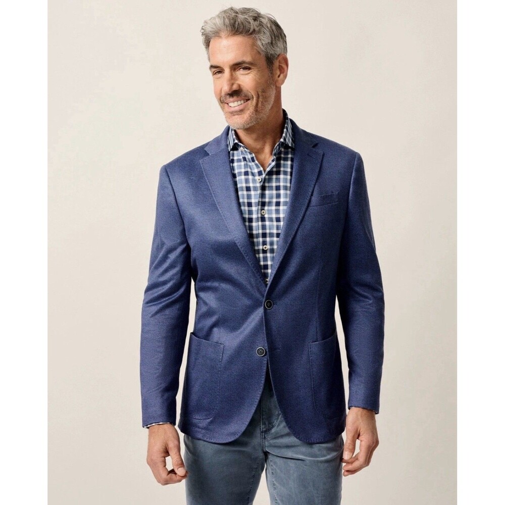 Johnnie-O Top Shelf Knit Sport Coat - Besser Mens Laguna Blue Size 48L (0745300)